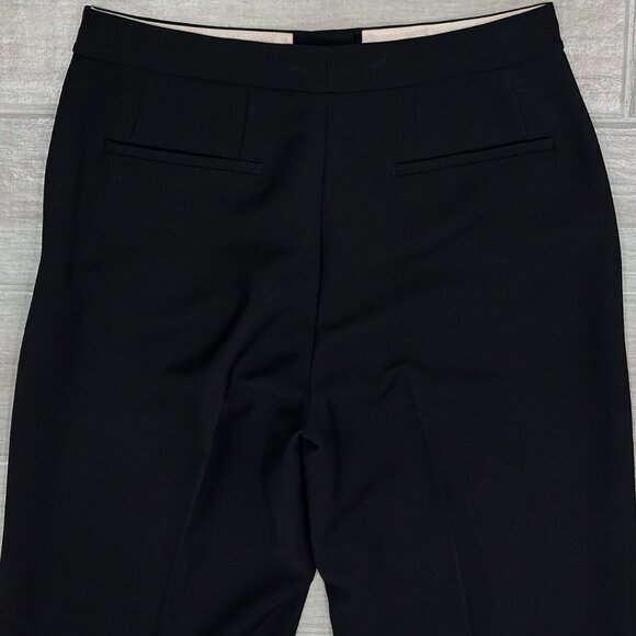 MM Lafleur The Tinsley High Rise Wide Leg Wool Blend Trouser Pants Tuxedo Black - Picture 8 of 16